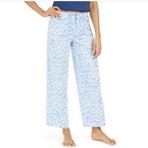 Hue Women's Sleepwell Printed Knit Pajama Pants, Blue, Large, NWT